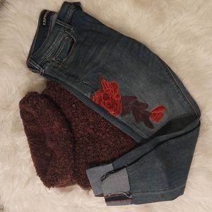 Express | Embroidered Ankle Legging Skinny Jeans